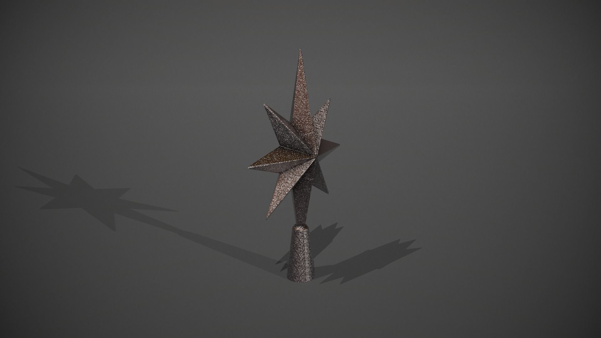 Glittery Silver Star Tree Topper Low-poly 3D model_7