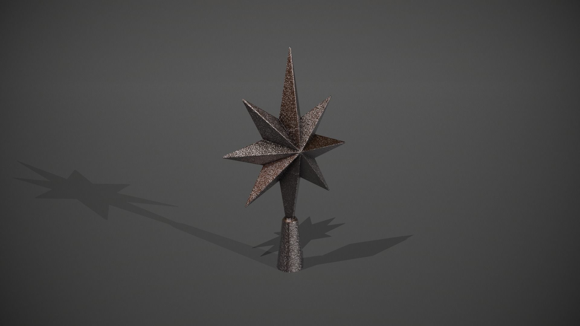 Glittery Silver Star Tree Topper Low-poly 3D model_1