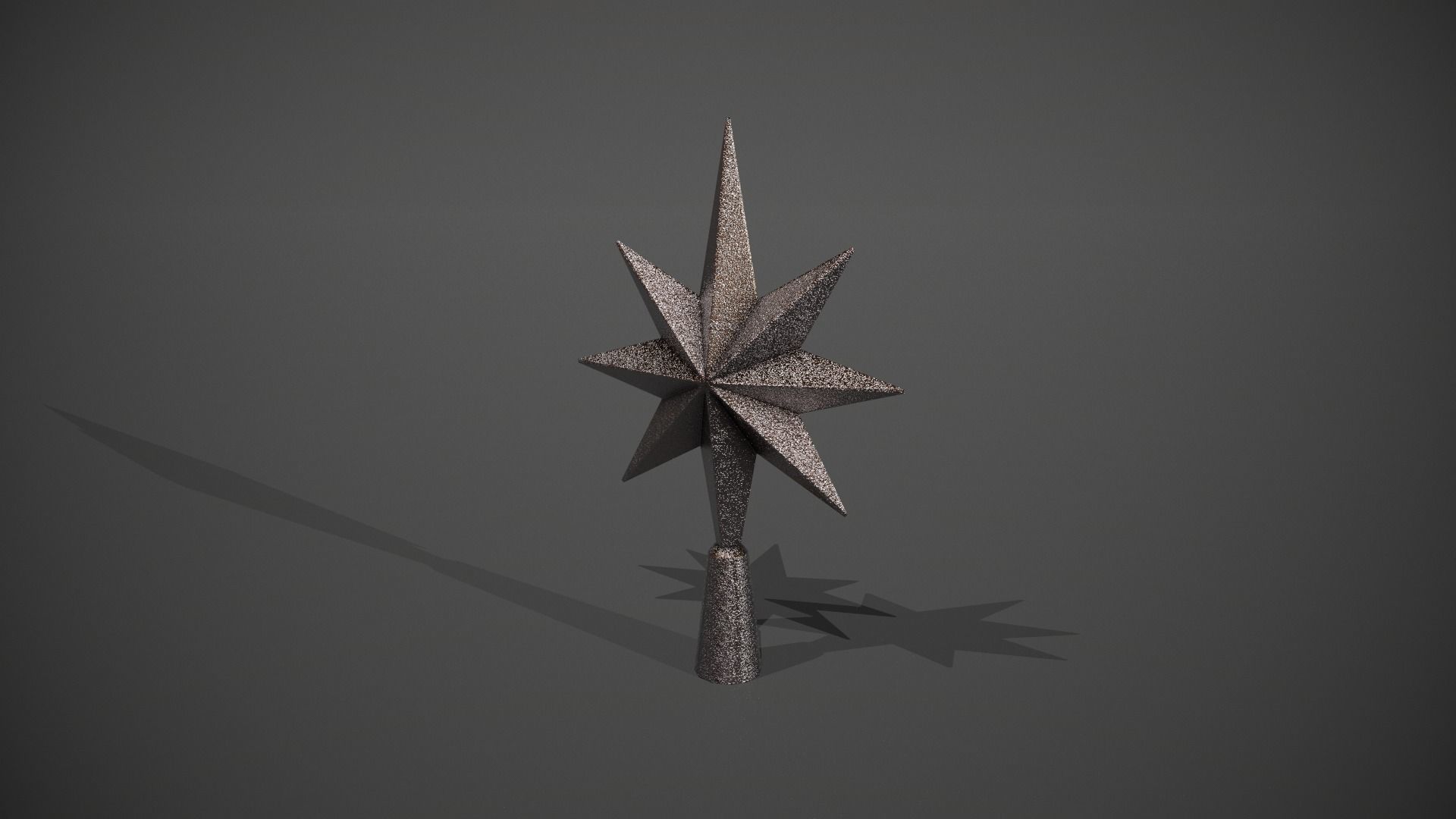 Glittery Silver Star Tree Topper Low-poly 3D model_10