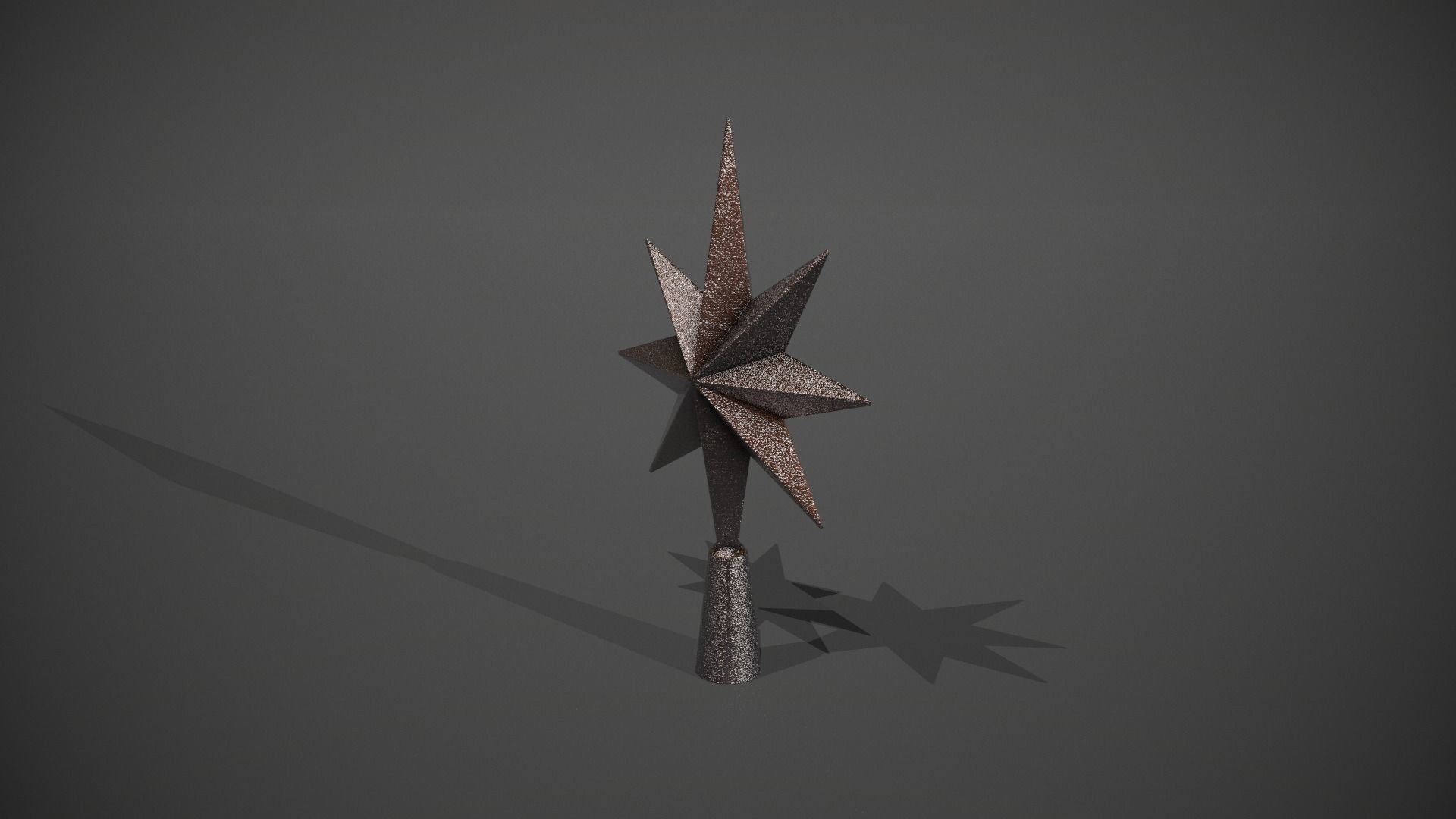 Glittery Silver Star Tree Topper Low-poly 3D model_4