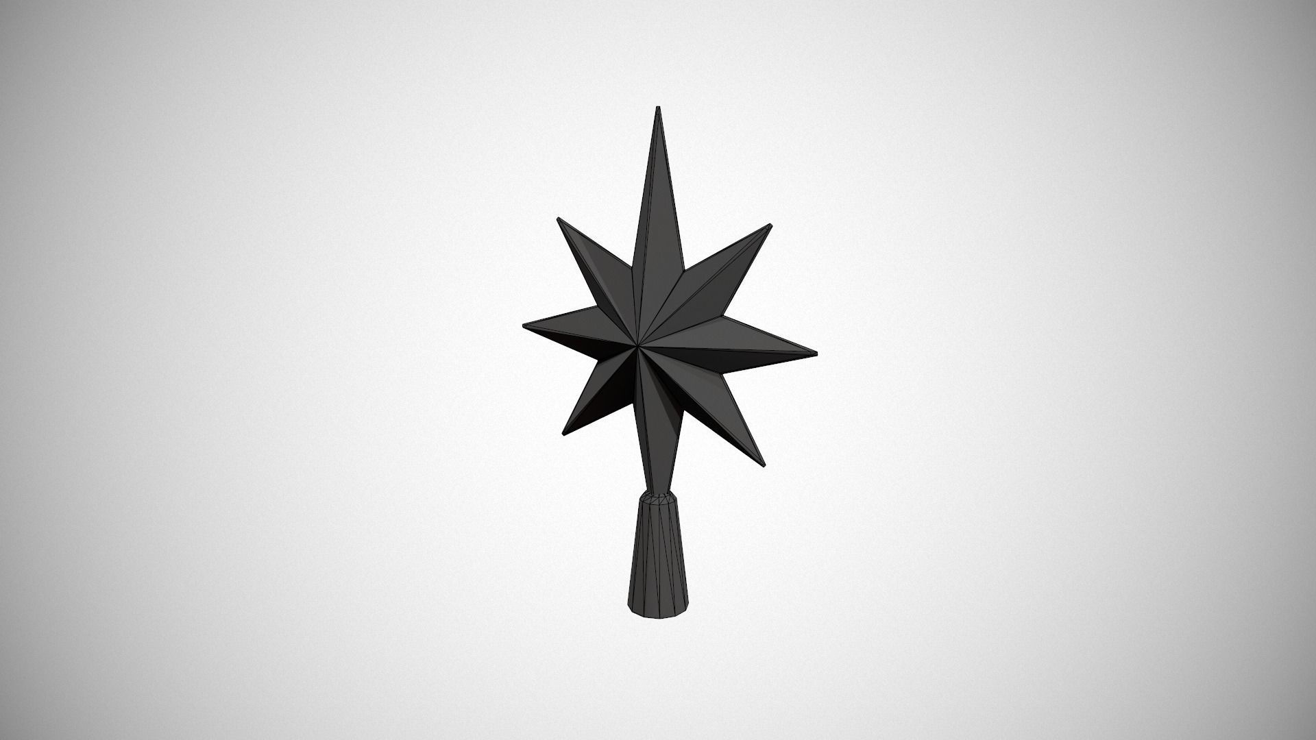 Glittery Silver Star Tree Topper Low-poly 3D model_22