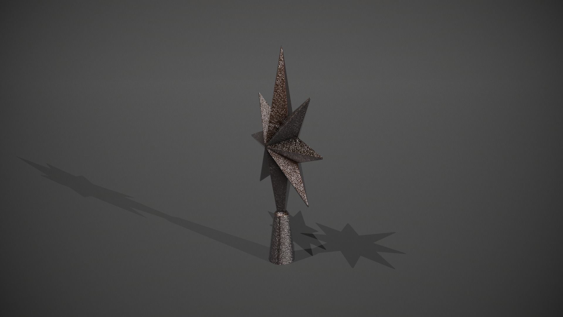 Glittery Silver Star Tree Topper Low-poly 3D model_9