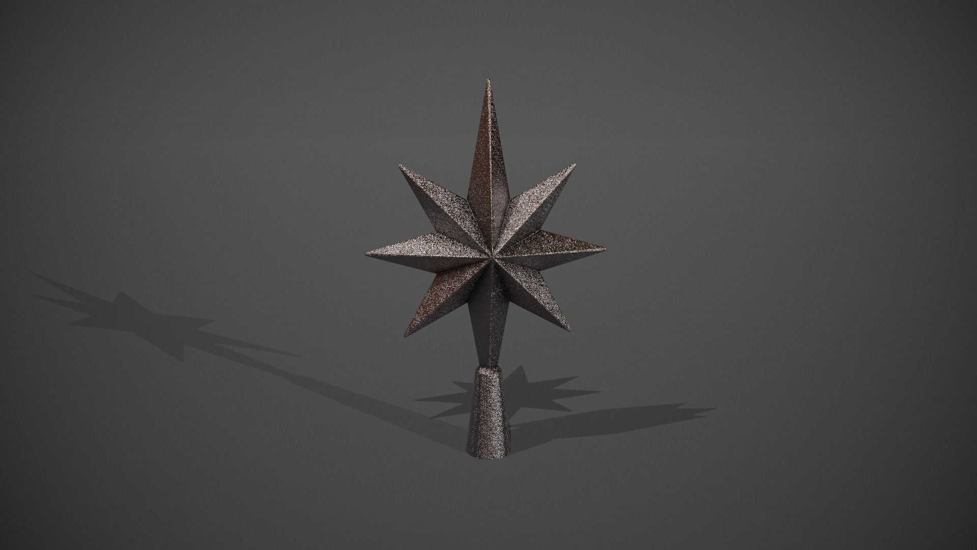 Glittery Silver Star Tree Topper Low-poly 3D model_11