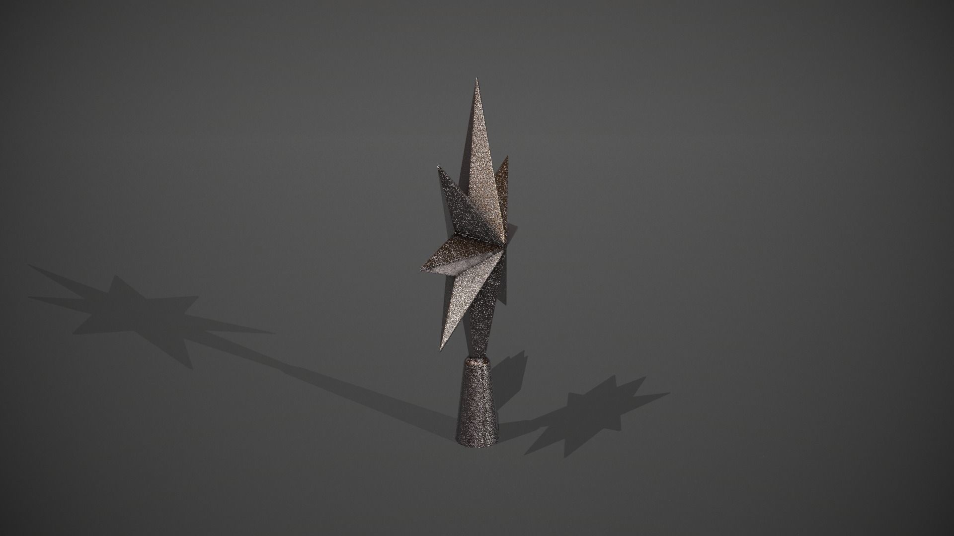 Glittery Silver Star Tree Topper Low-poly 3D model_2