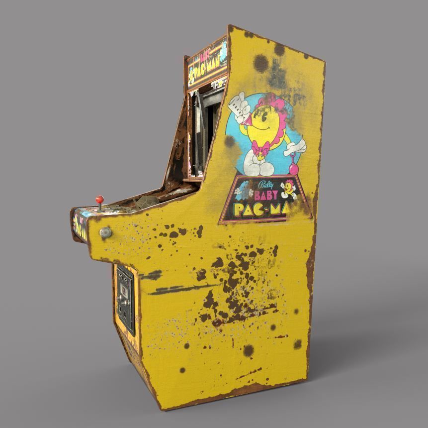 Old Arcade Machine 3D model_10