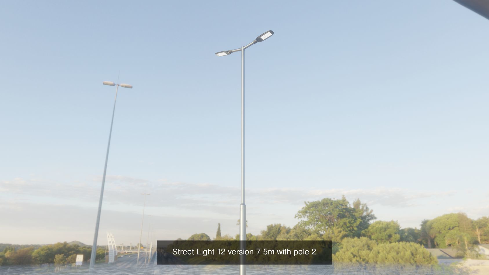 Street Light 12 with pole 2 3D Model Collection_3