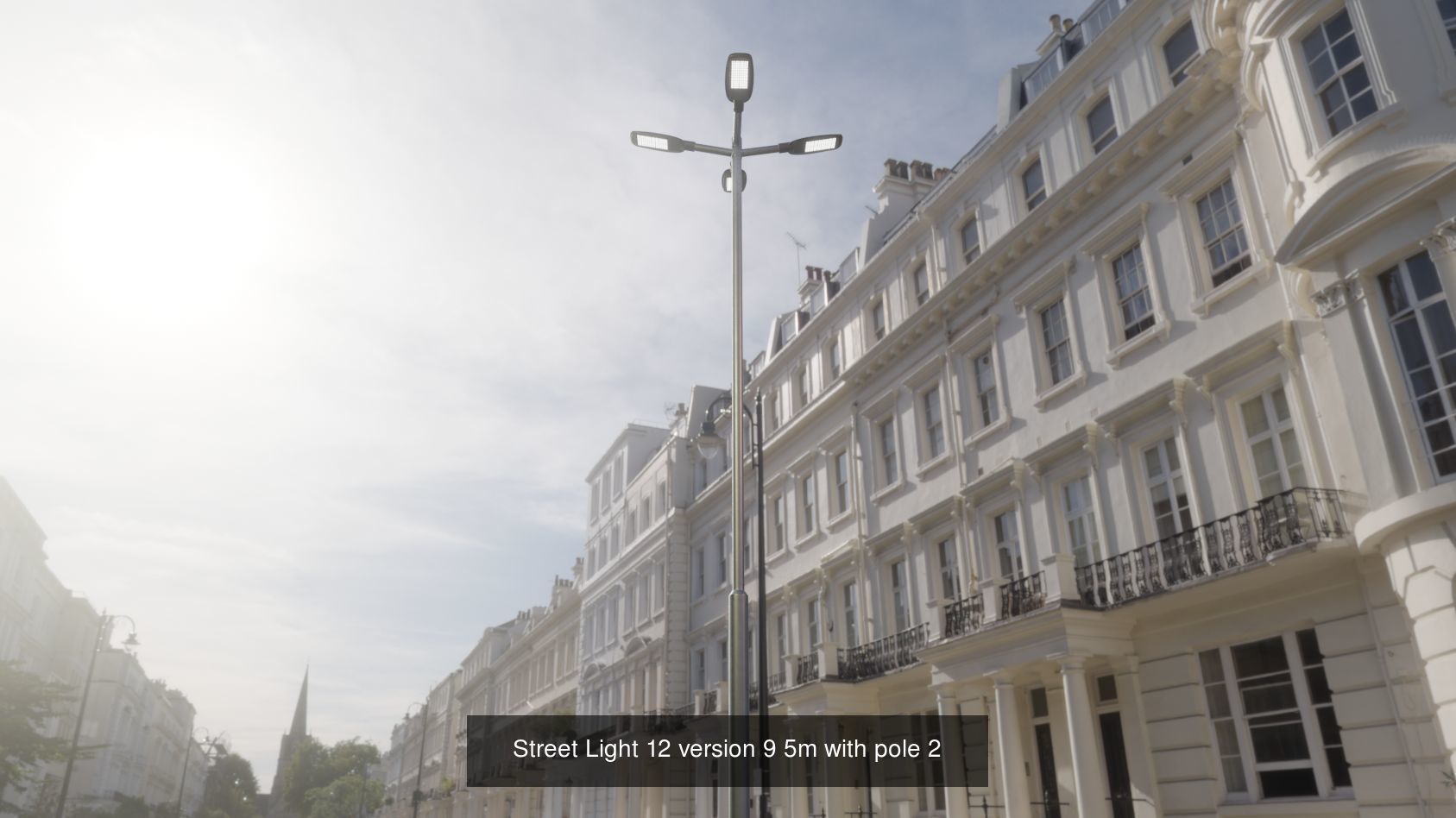 Street Light 12 with pole 2 3D Model Collection_1