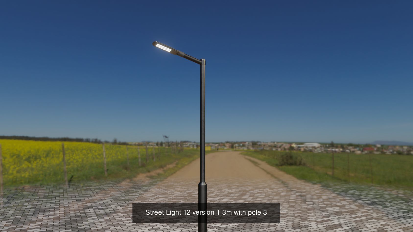 Street Light 12 with pole 3 3D Model Collection_5