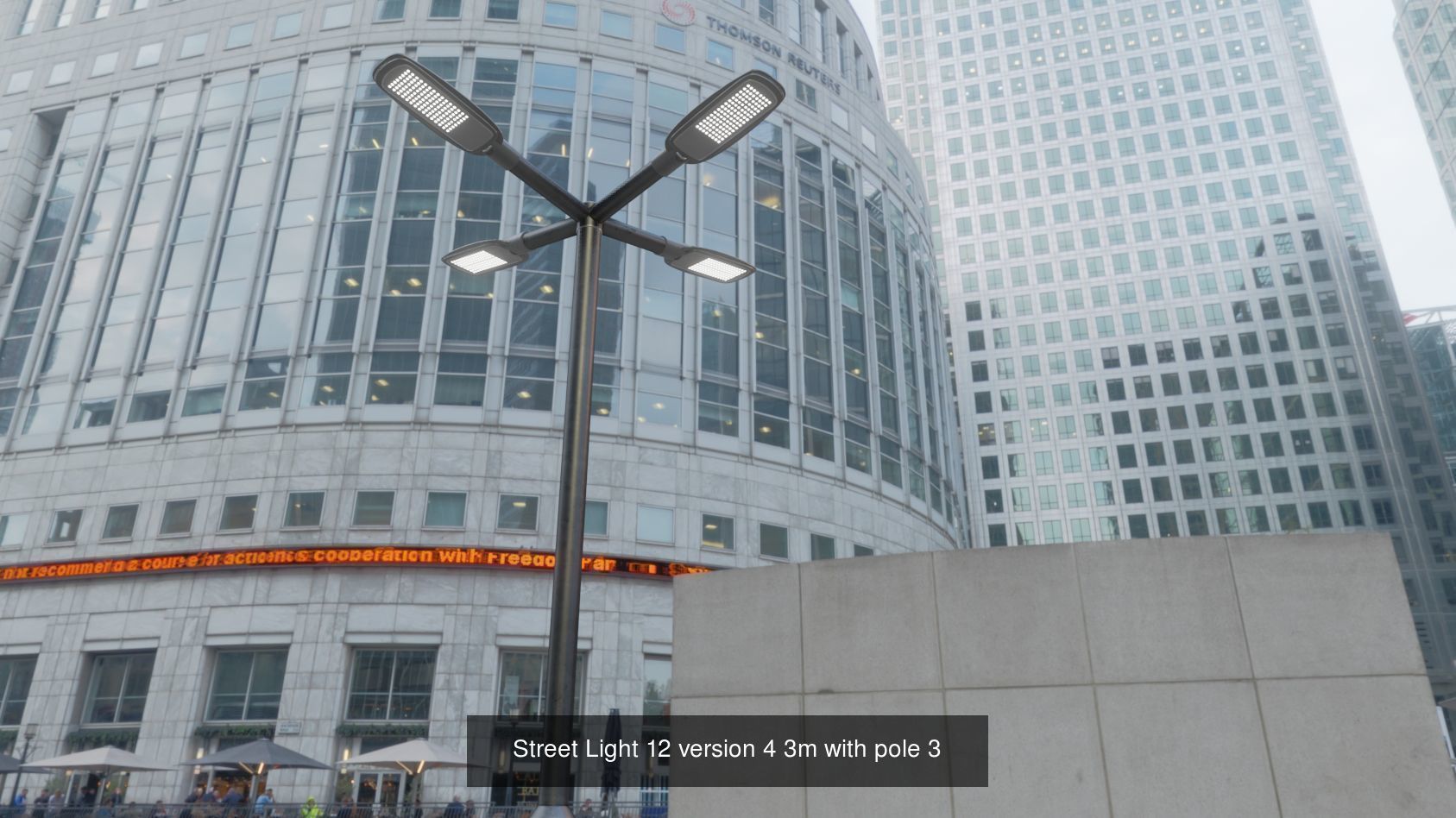 Street Light 12 with pole 3 3D Model Collection_2