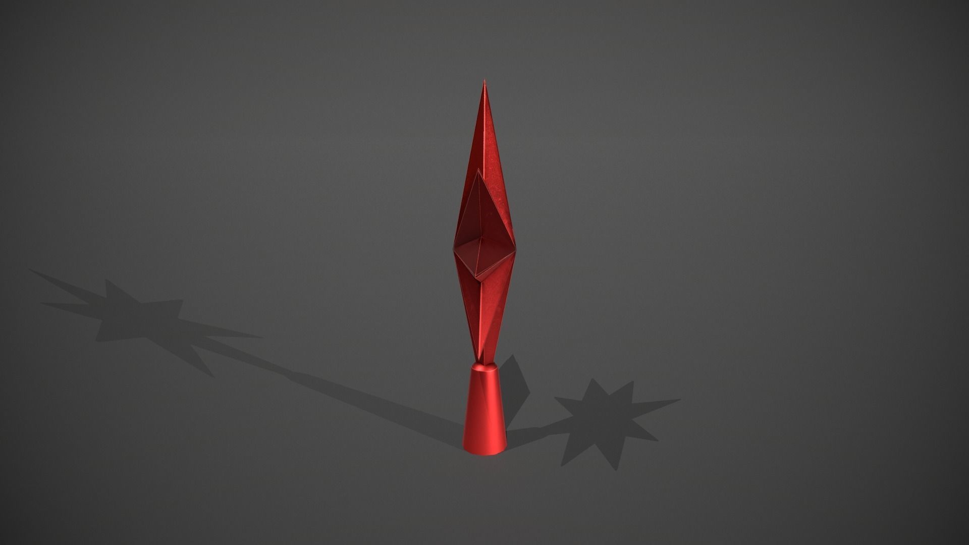 Red Star Tree Topper Low-poly 3D model_8