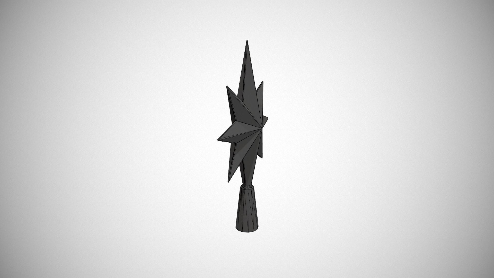 Red Star Tree Topper Low-poly 3D model_14
