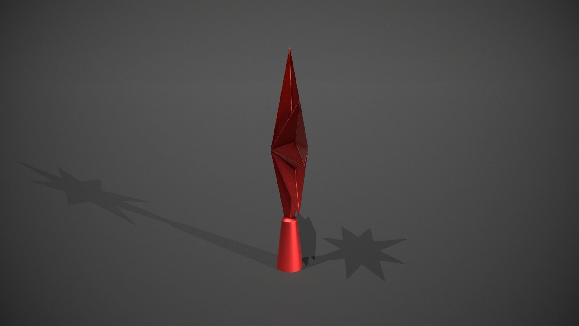 Red Star Tree Topper Low-poly 3D model_3