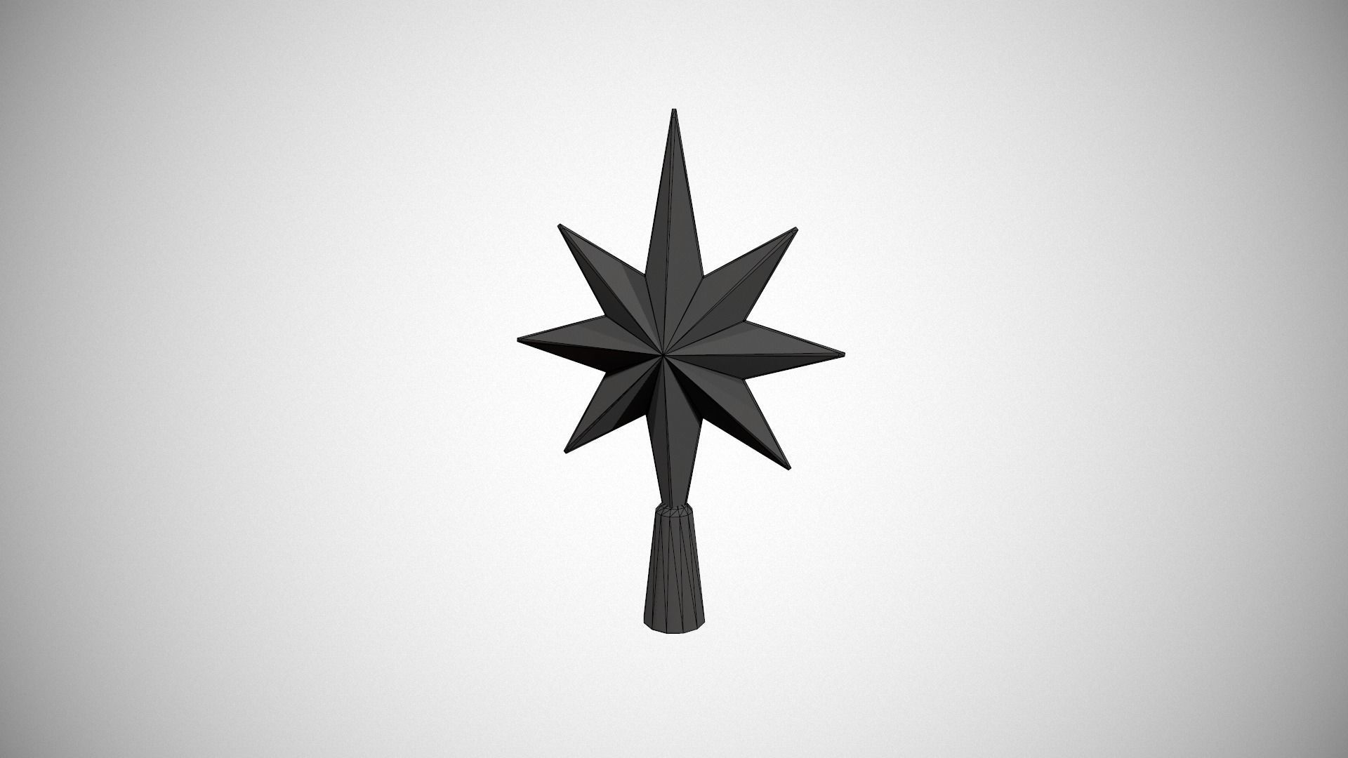 Silver Star Tree Topper Low-poly 3D model_17