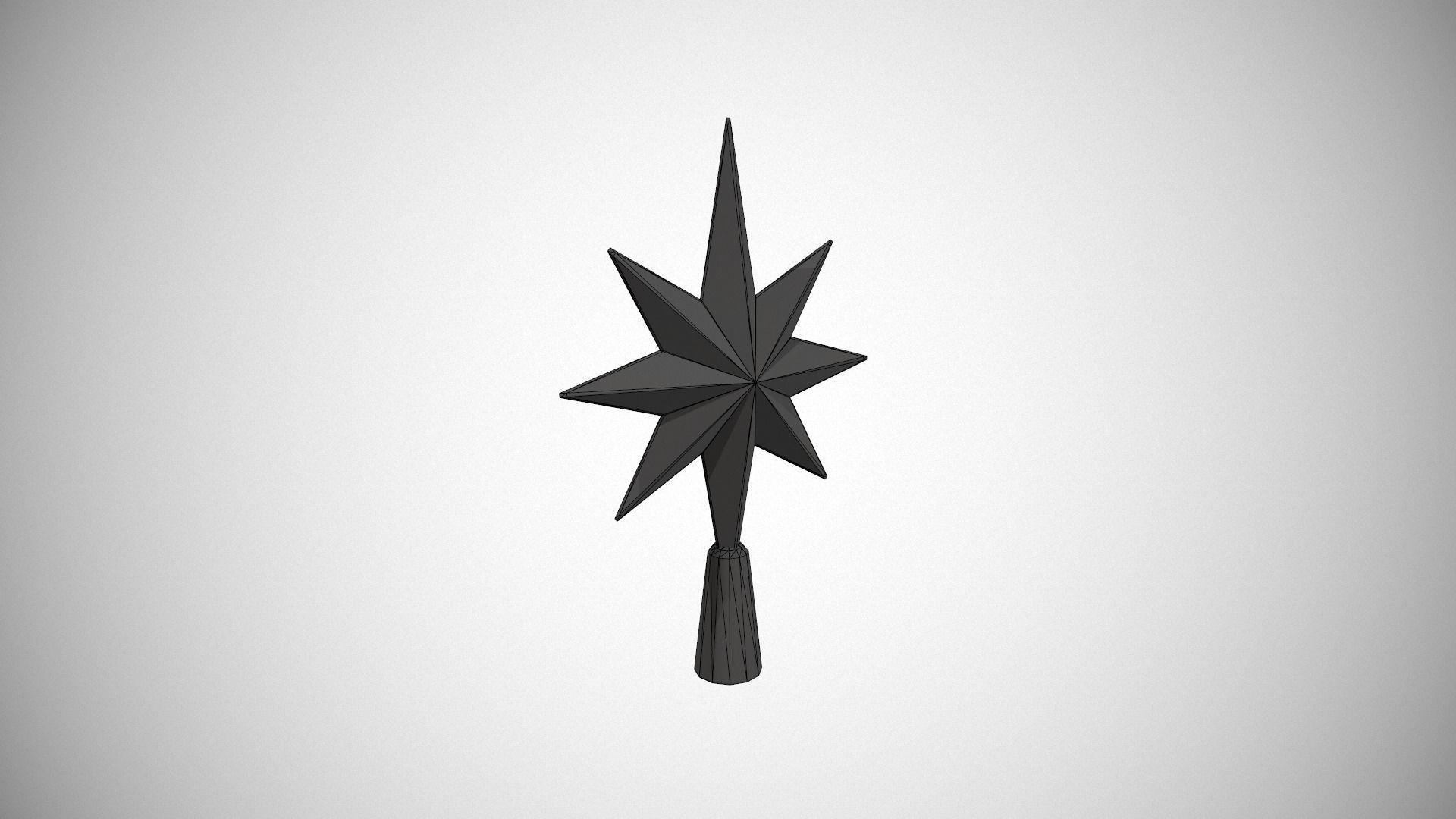 Silver Star Tree Topper Low-poly 3D model_13