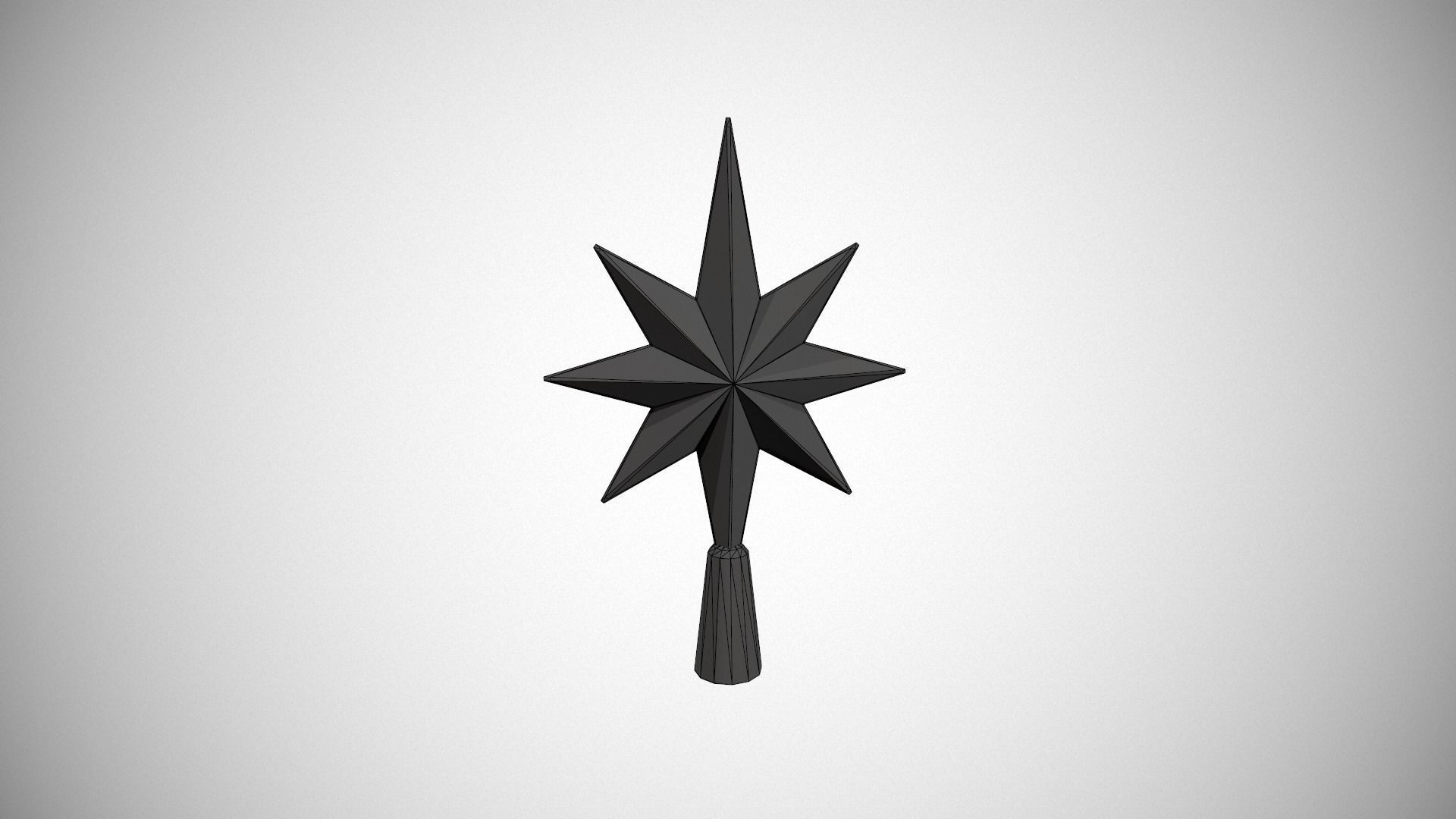 Silver Star Tree Topper Low-poly 3D model_23