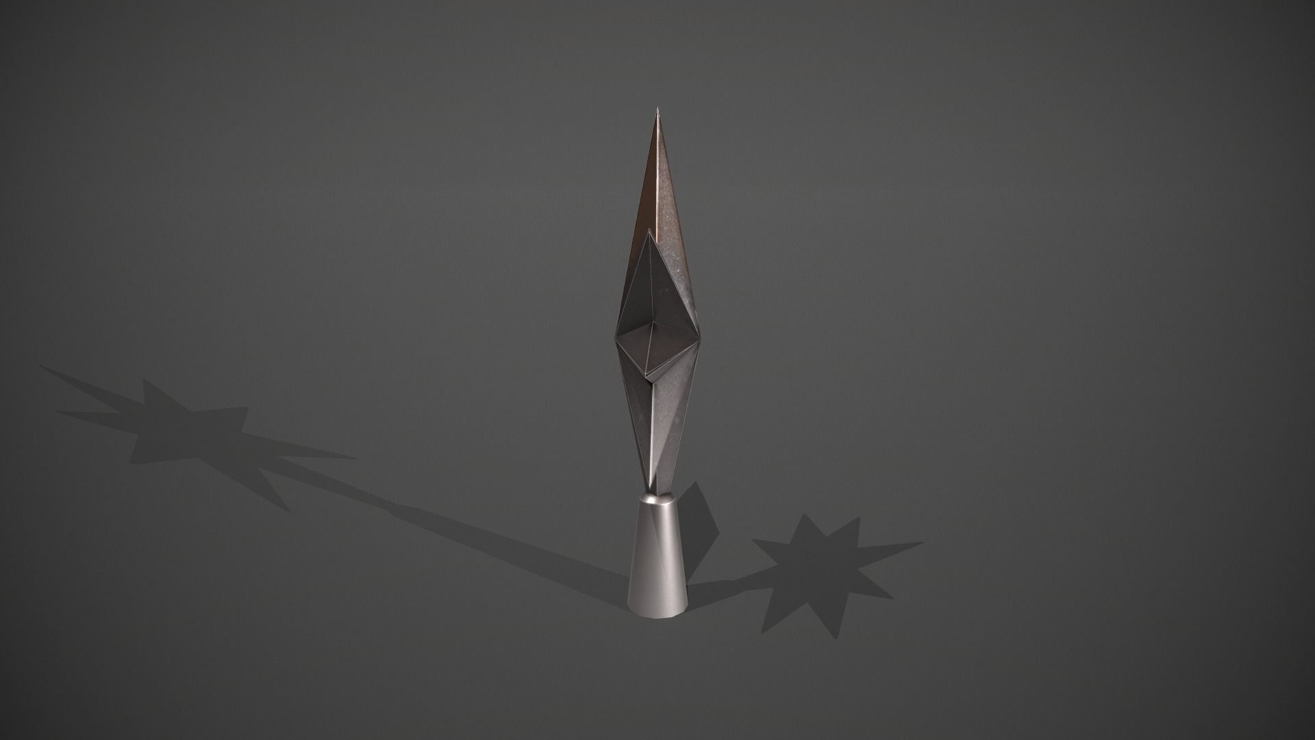 Silver Star Tree Topper Low-poly 3D model_8