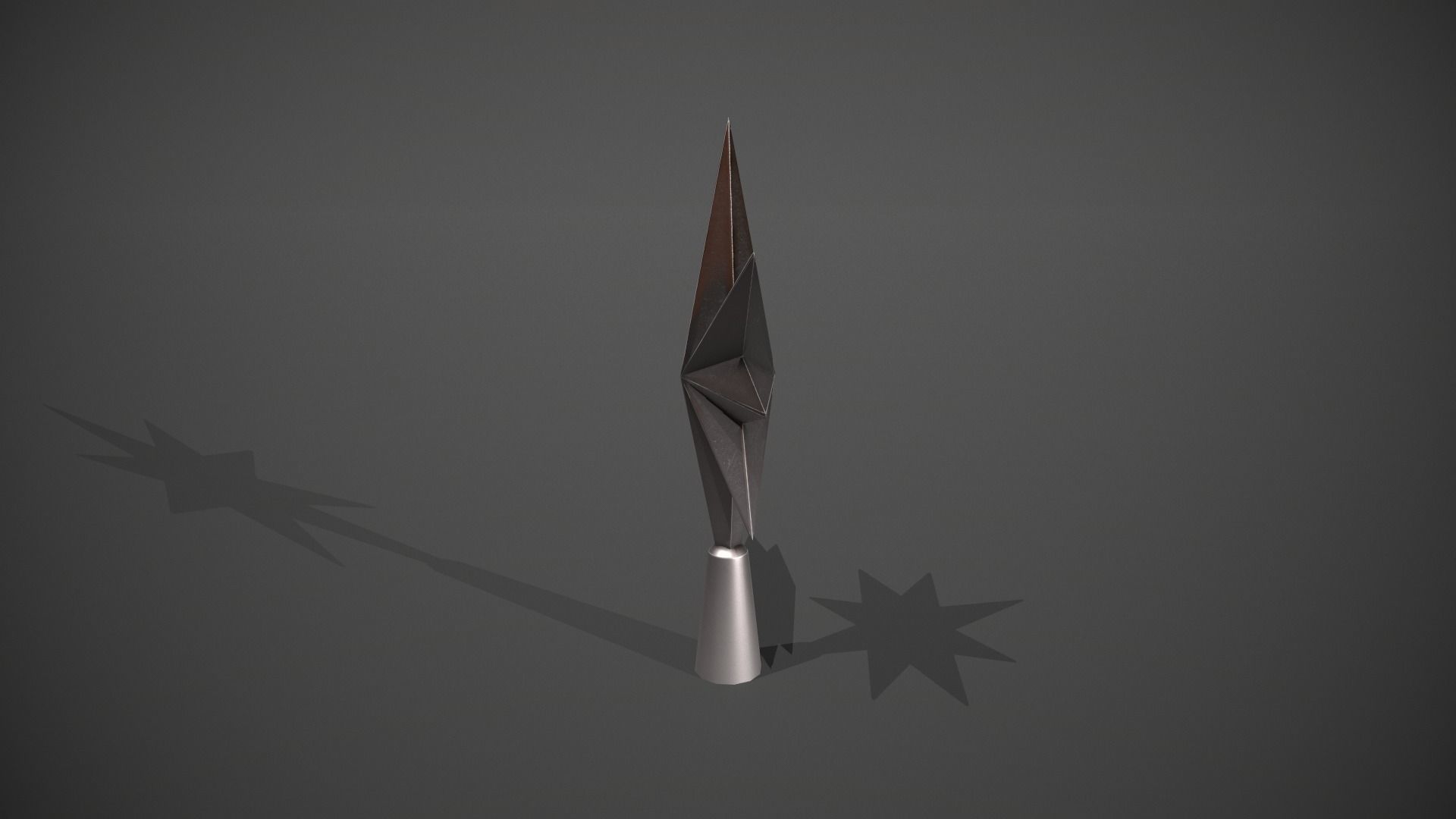 Silver Star Tree Topper Low-poly 3D model_3