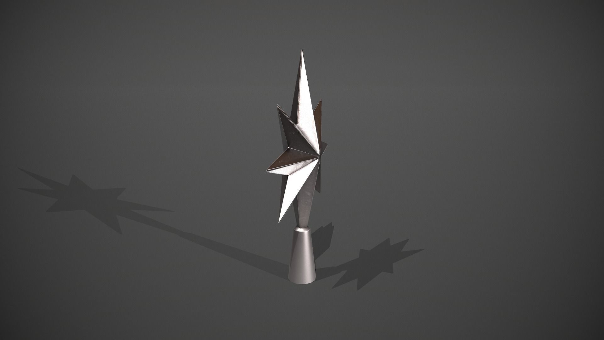 Silver Star Tree Topper Low-poly 3D model_2
