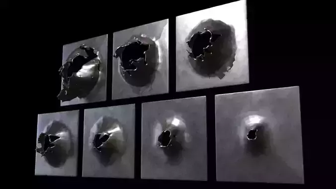 Bullet Holes on Metal 3D model