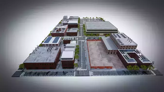 URBAN CITY SCENE Low-poly 3D model URBAN CITY SCENE Low-poly 3D model