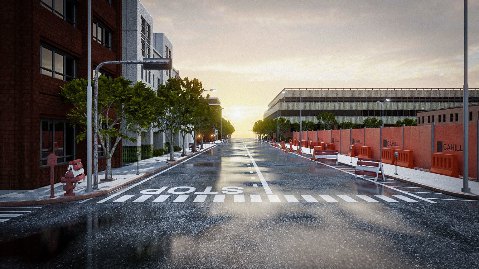 URBAN CITY SCENE Low-poly 3D model_3