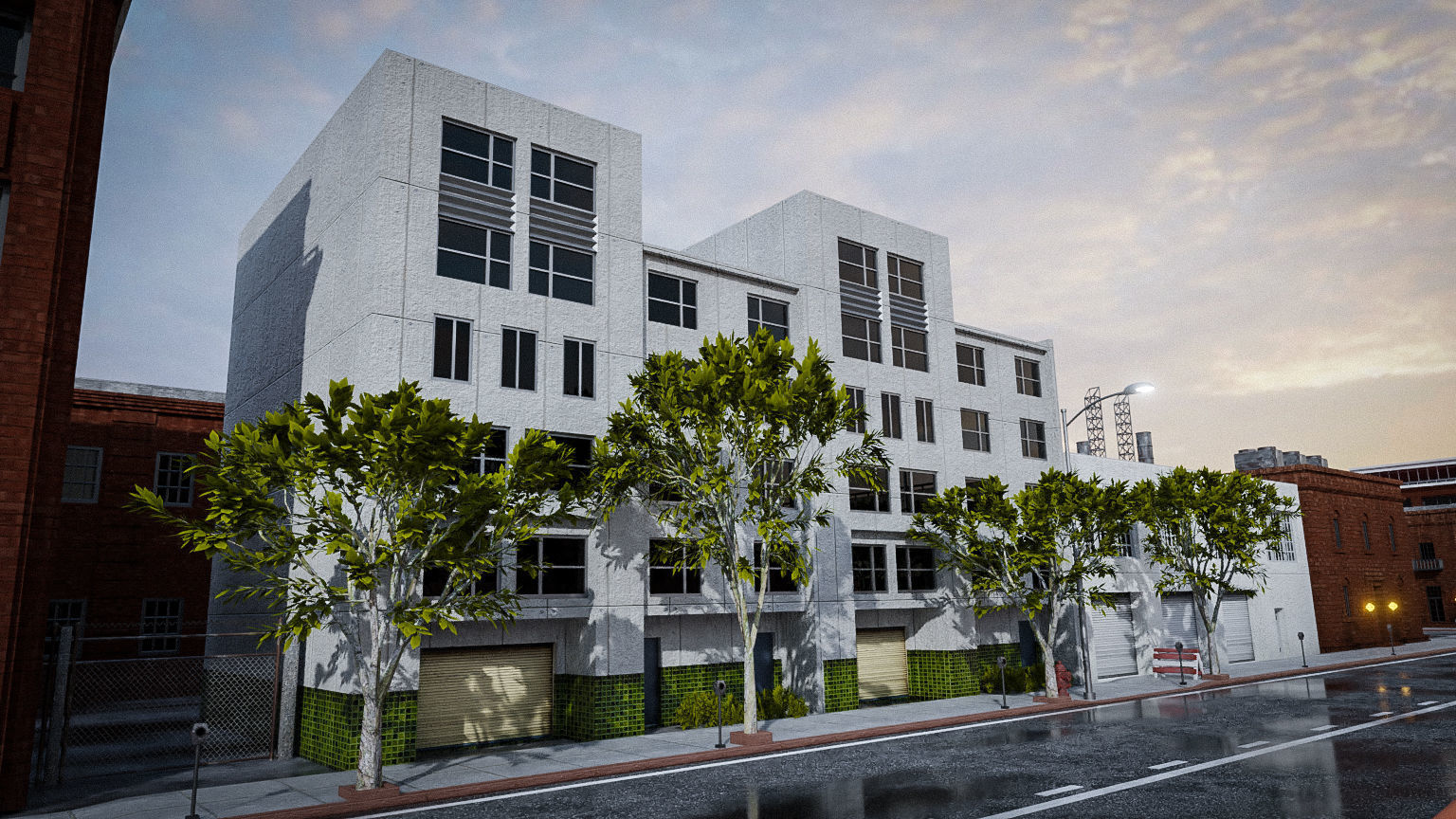 URBAN CITY SCENE Low-poly 3D model_14