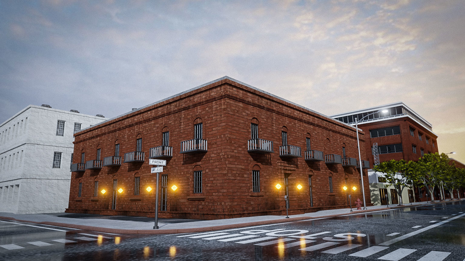 URBAN CITY SCENE Low-poly 3D model_16