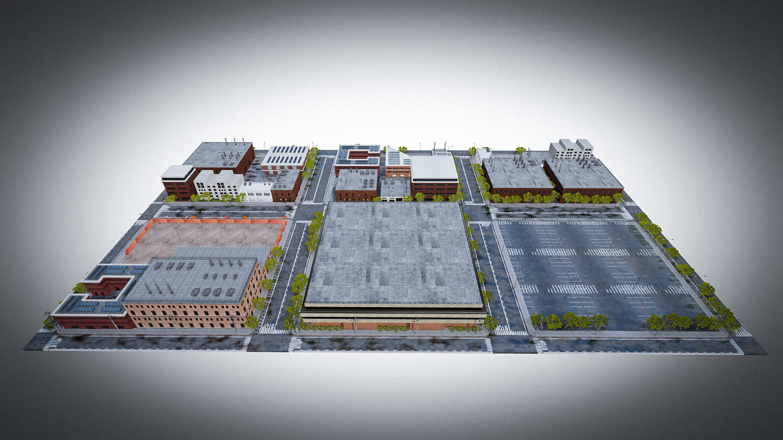 URBAN CITY SCENE Low-poly 3D model_4