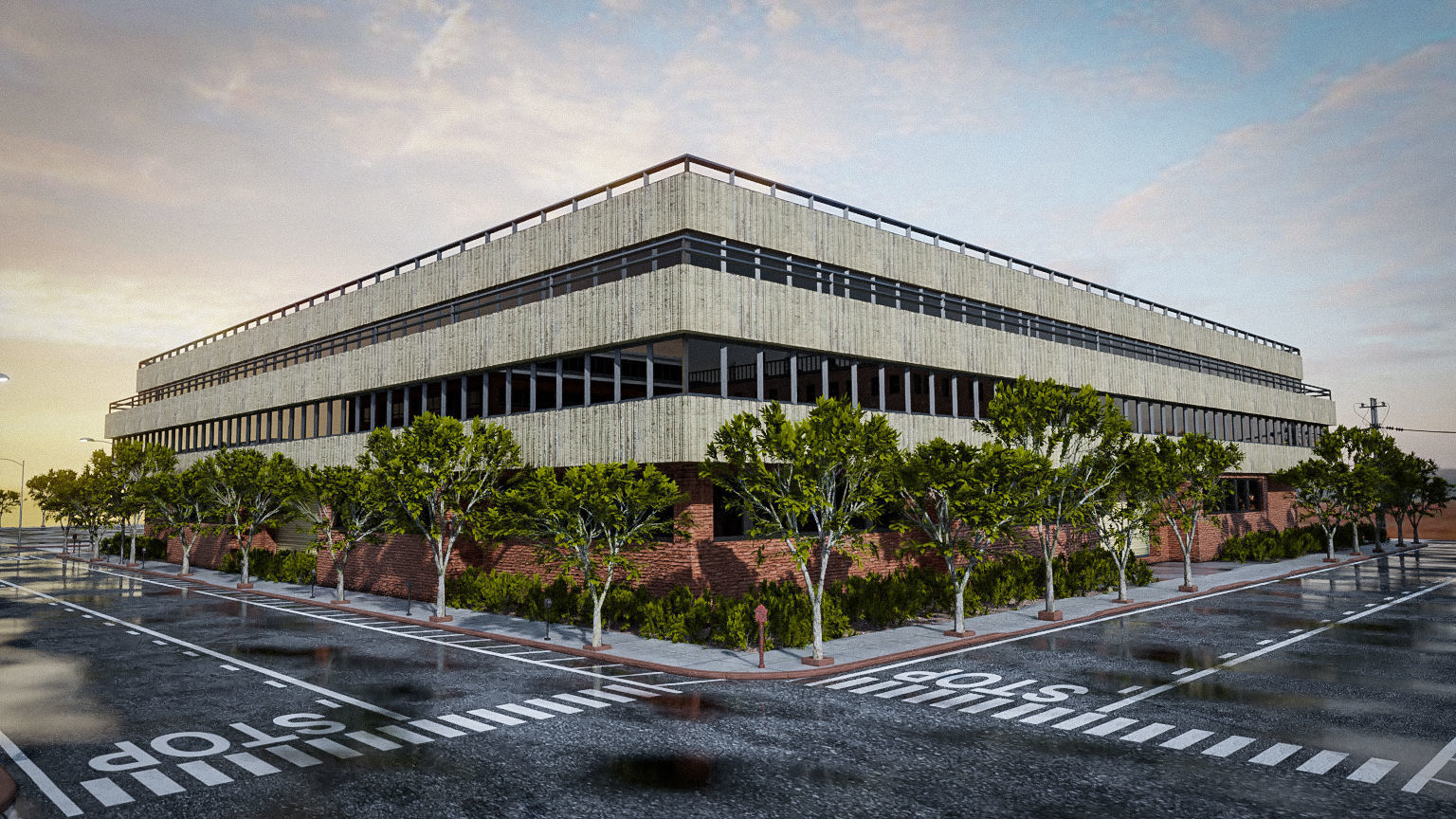 URBAN CITY SCENE Low-poly 3D model_8