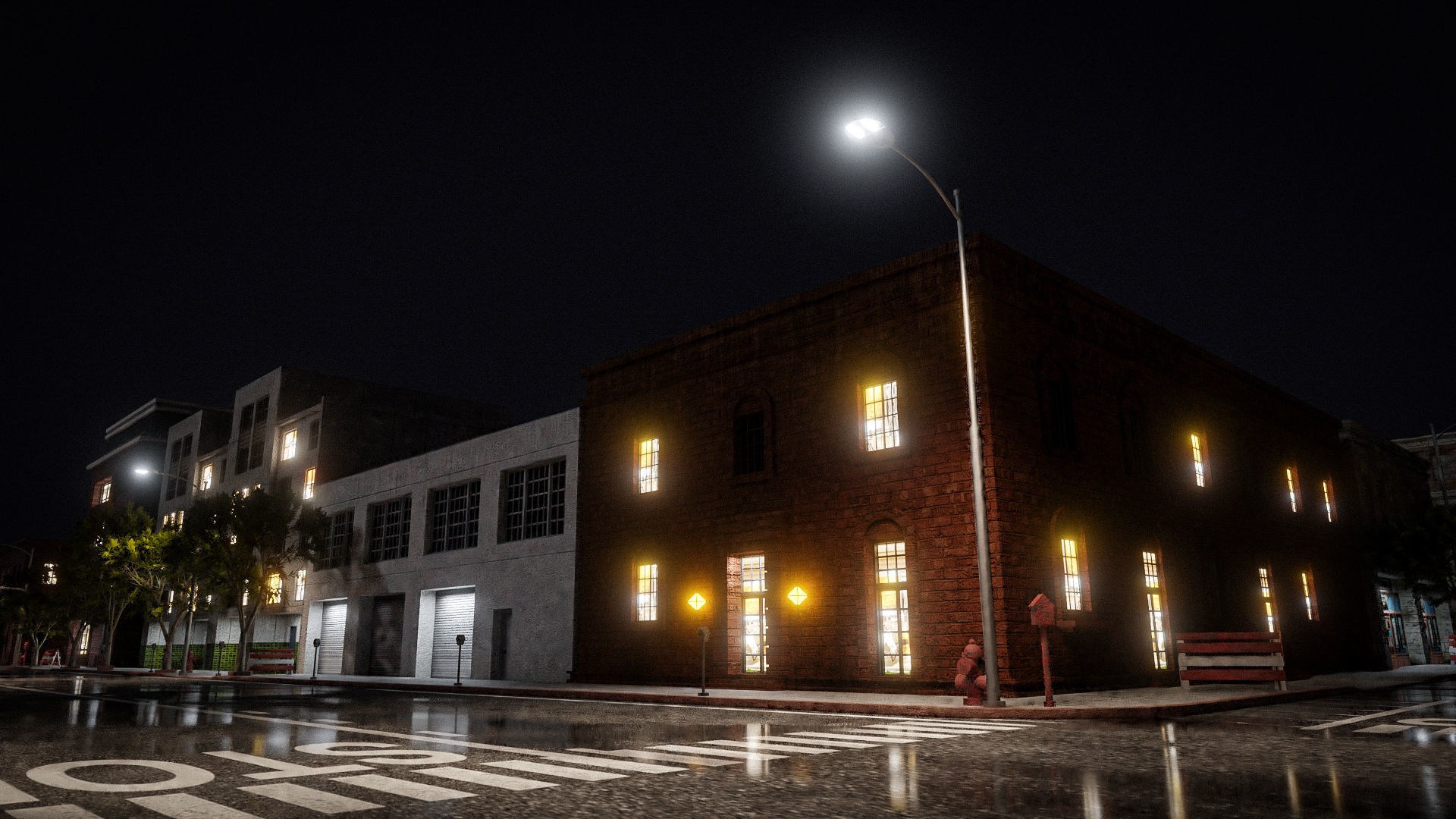 URBAN CITY SCENE Low-poly 3D model_24