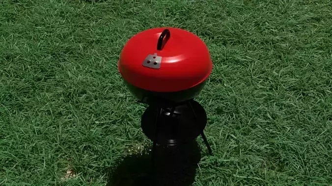 Portable Red Kettle Trolley charcoal barbecue