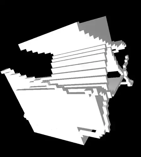 Stairs building with staircase in middle of it