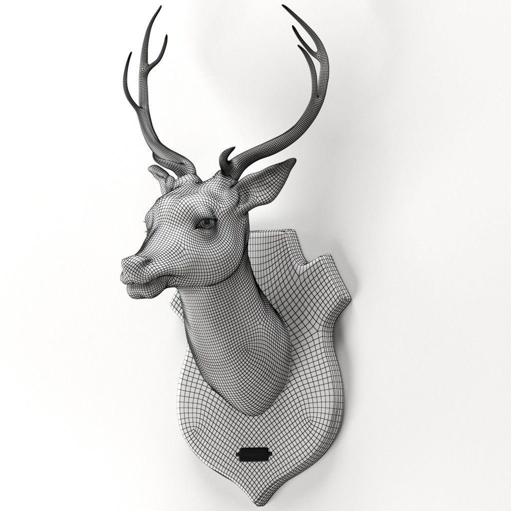 Deer head 3d model Low-poly 3D model_4