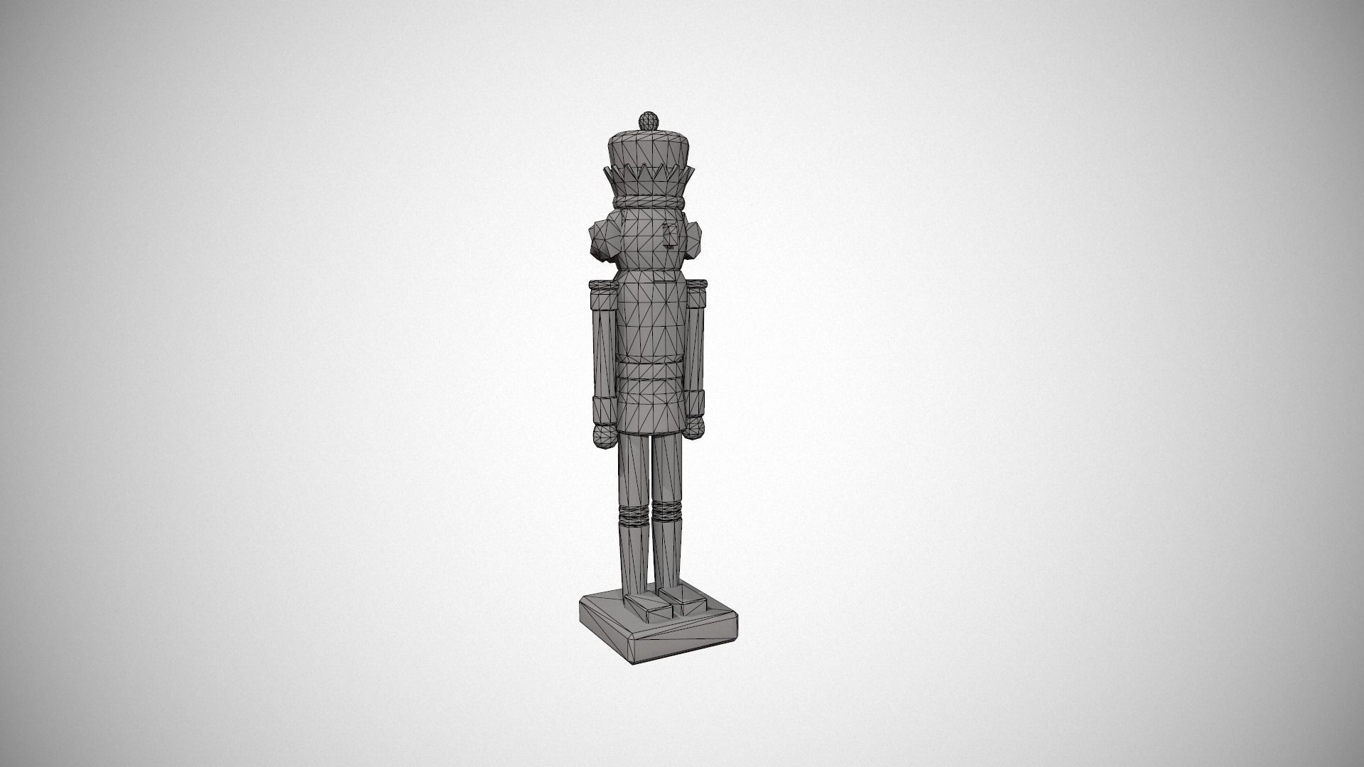 Glittery Blue Nut Cracker Low-poly 3D model_14