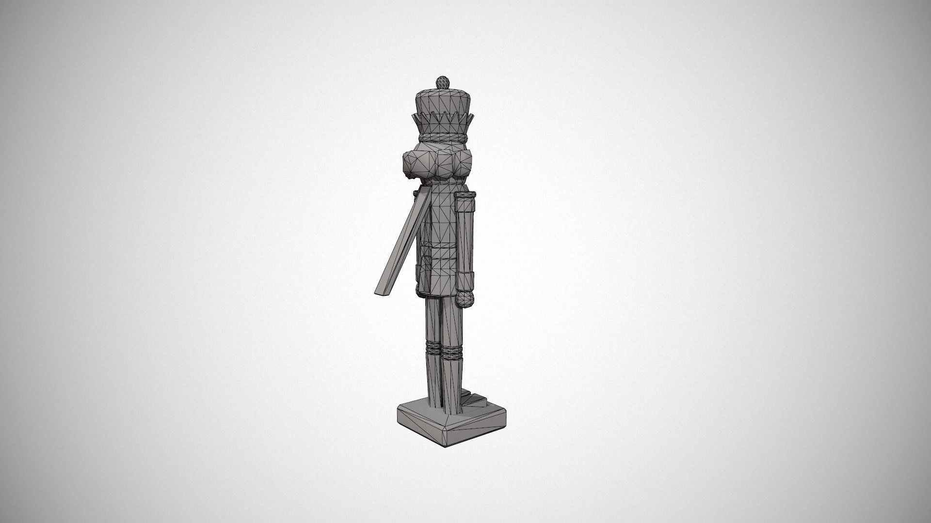 Glittery Blue Nut Cracker Low-poly 3D model_17