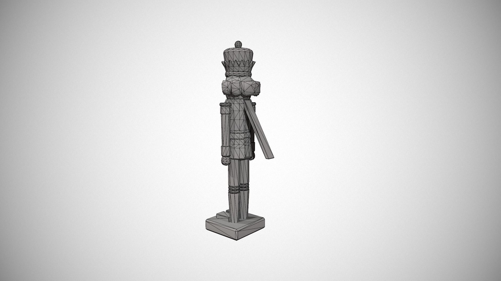 Glittery Blue Nut Cracker Low-poly 3D model_20