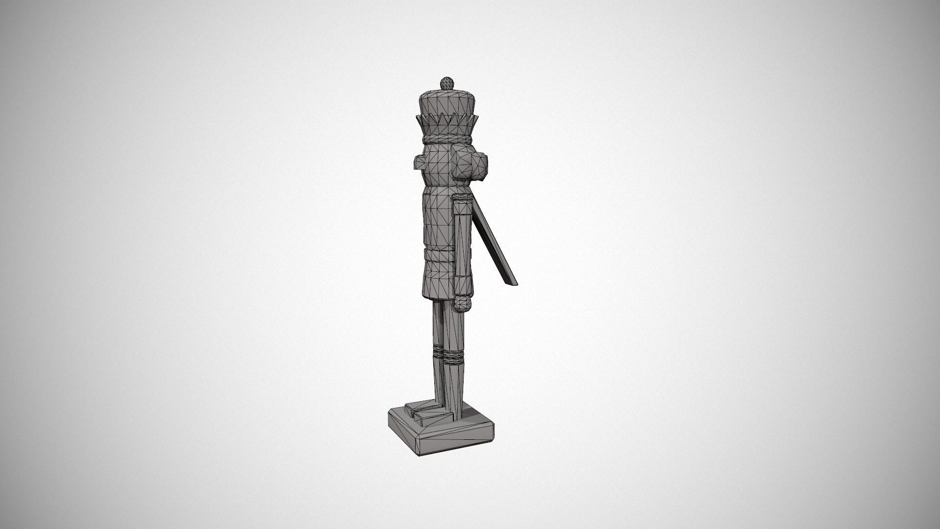 Glittery Blue Nut Cracker Low-poly 3D model_22