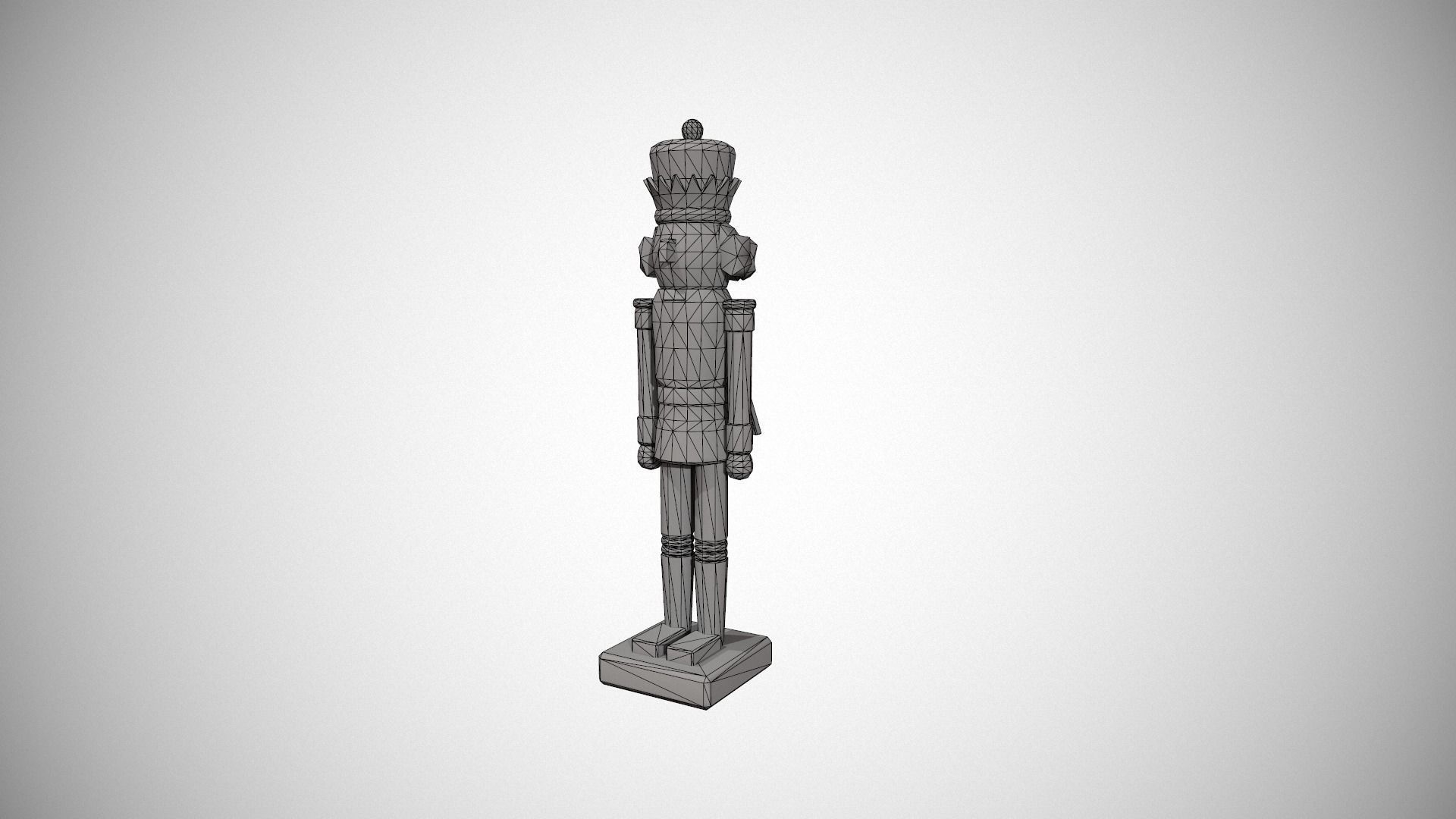 Glittery Blue Nut Cracker Low-poly 3D model_23