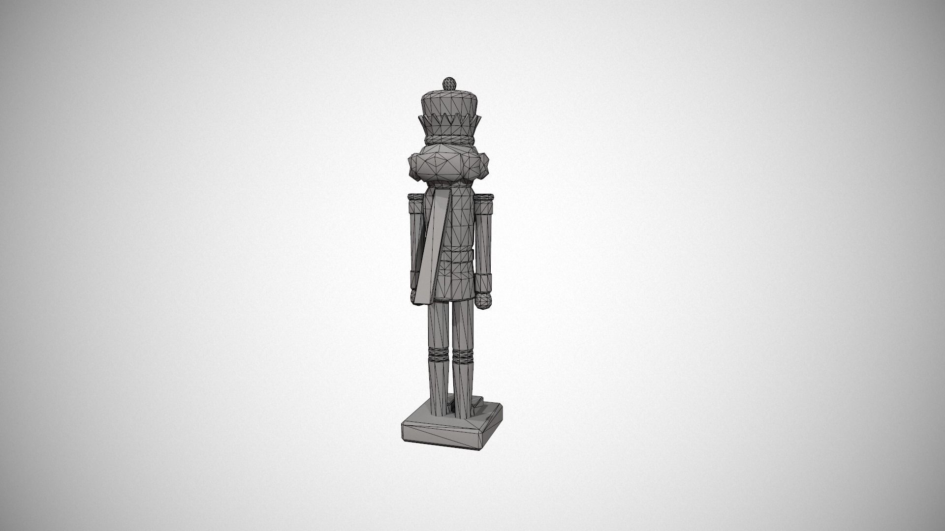 Glittery Blue Nut Cracker Low-poly 3D model_18