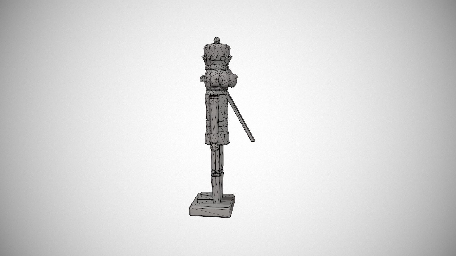 Glittery Blue Nut Cracker Low-poly 3D model_21