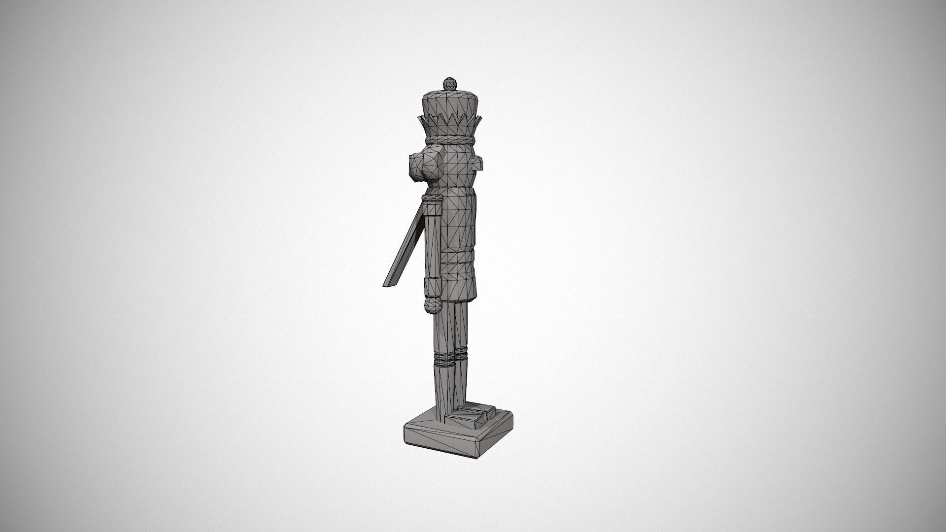 Glittery Blue Nut Cracker Low-poly 3D model_15