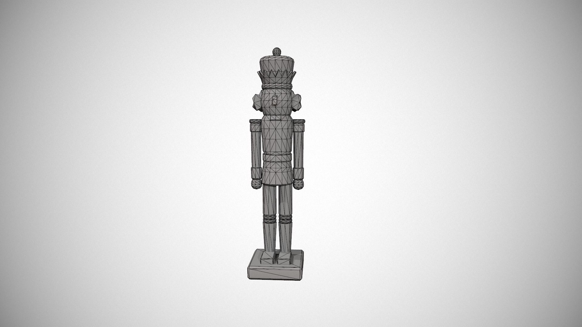 Glittery Blue Nut Cracker Low-poly 3D model_13