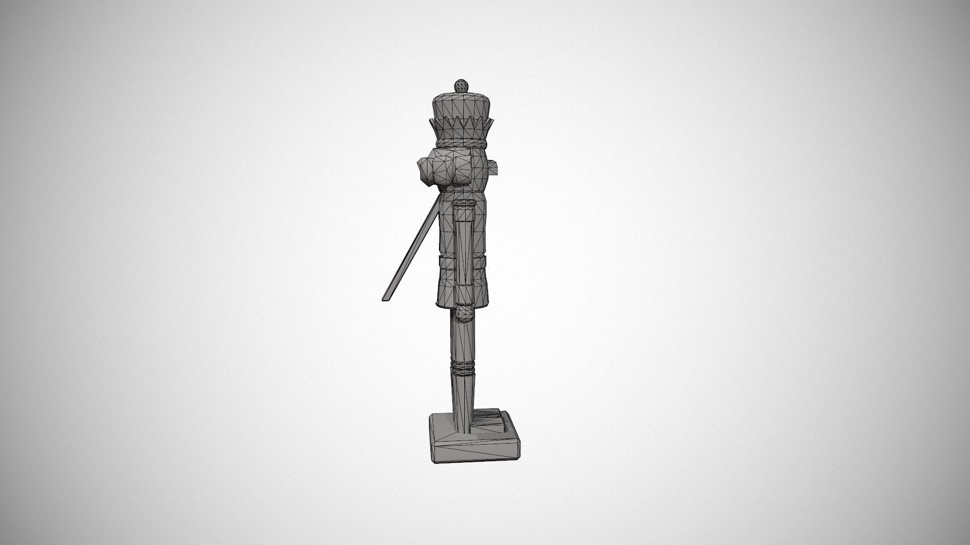 Glittery Blue Nut Cracker Low-poly 3D model_16