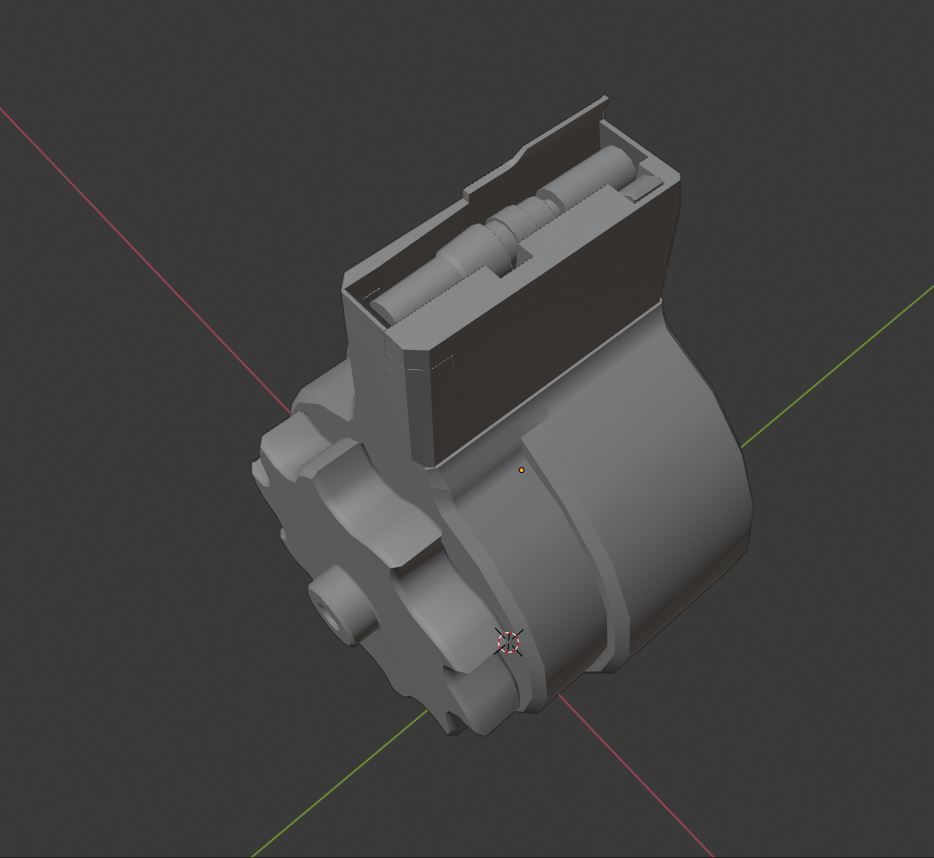 X FAL 50 Round Drum Magazine For 308 Rifles Low Poly PBR Low-poly 3D model_16