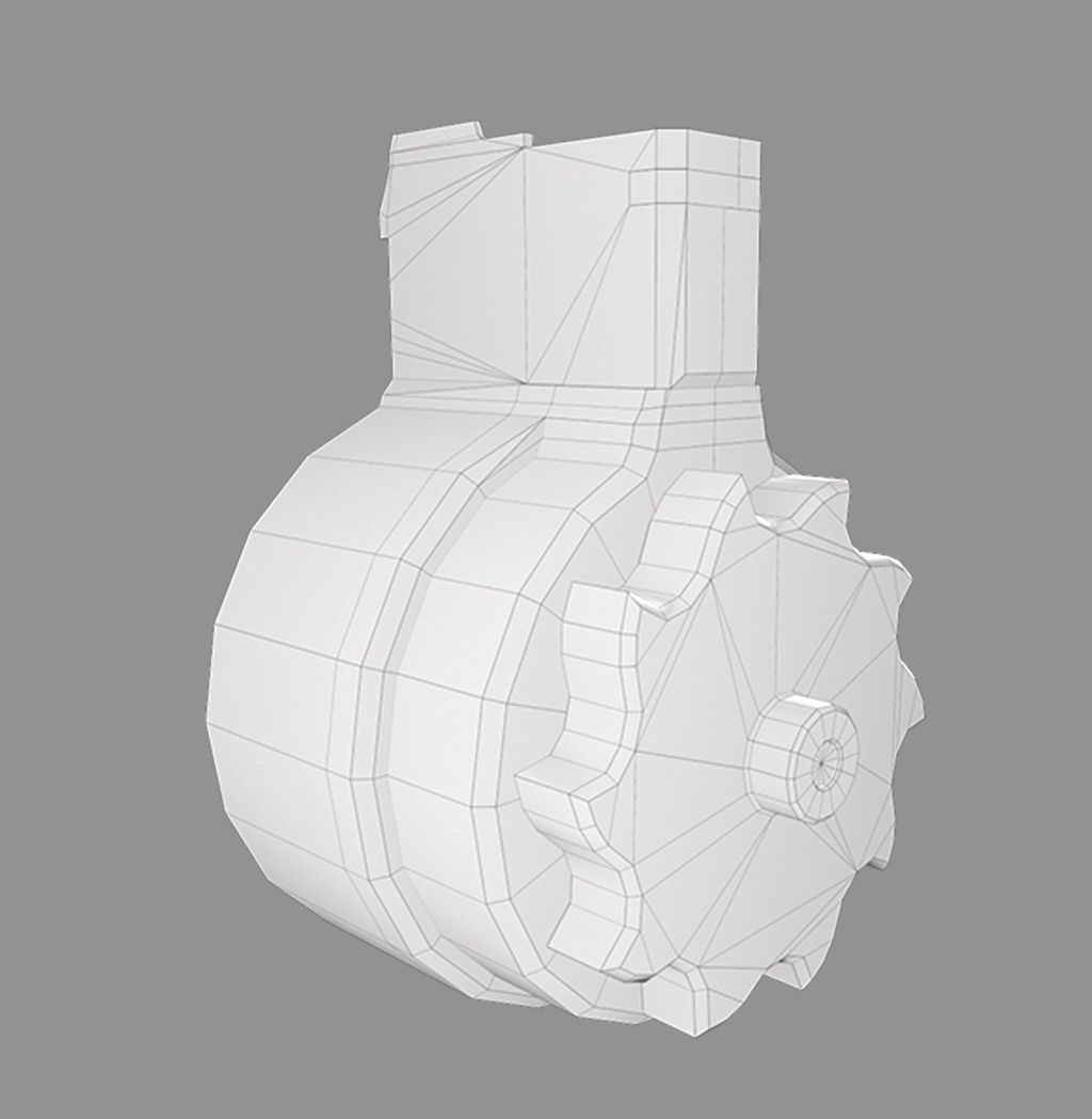 X FAL 50 Round Drum Magazine For 308 Rifles Low Poly PBR Low-poly 3D model_10