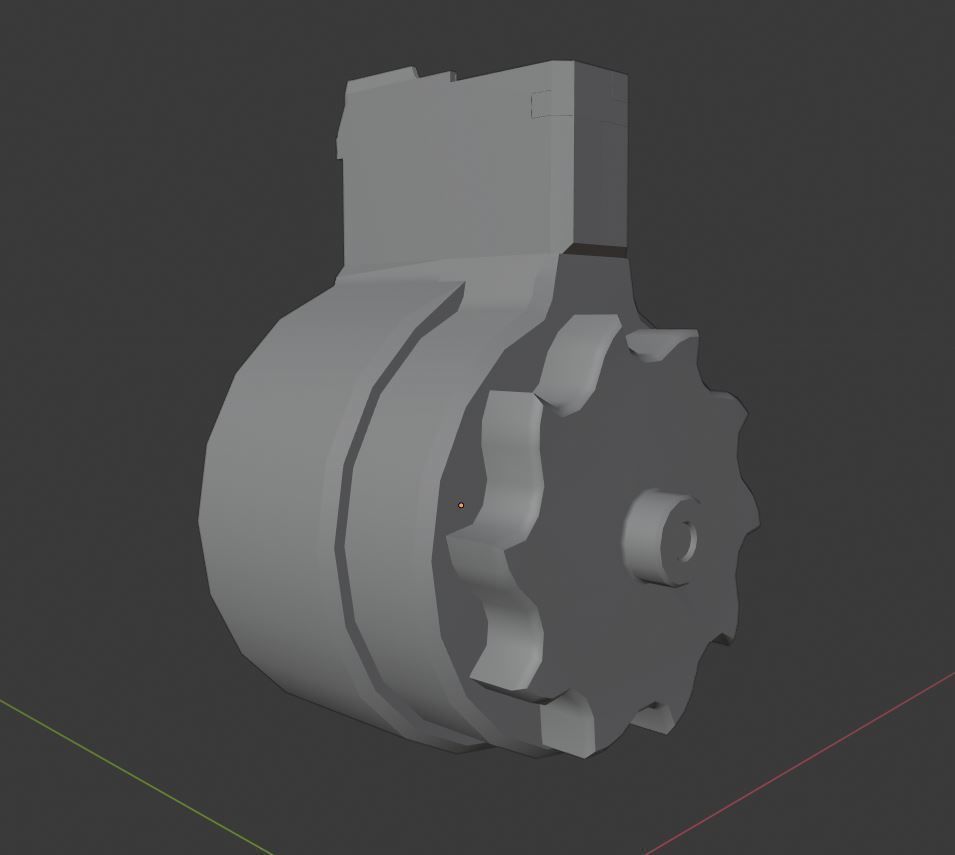 X FAL 50 Round Drum Magazine For 308 Rifles Low Poly PBR Low-poly 3D model_14