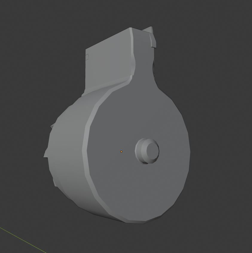 X FAL 50 Round Drum Magazine For 308 Rifles Low Poly PBR Low-poly 3D model_15