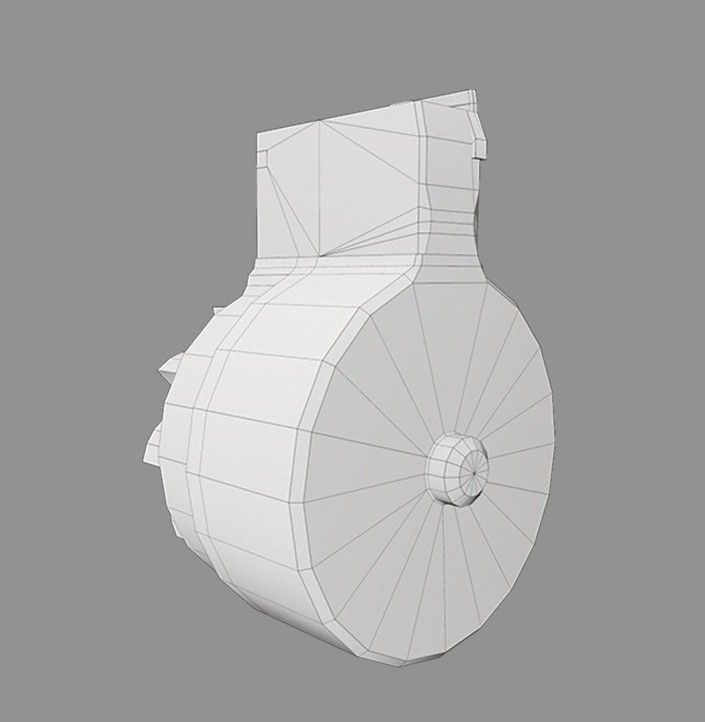 X FAL 50 Round Drum Magazine For 308 Rifles Low Poly PBR Low-poly 3D model_11