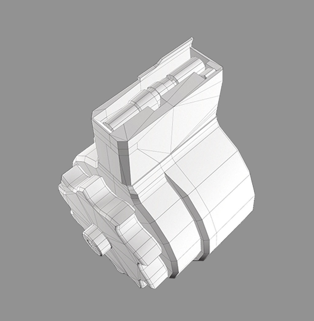 X FAL 50 Round Drum Magazine For 308 Rifles Low Poly PBR Low-poly 3D model_12