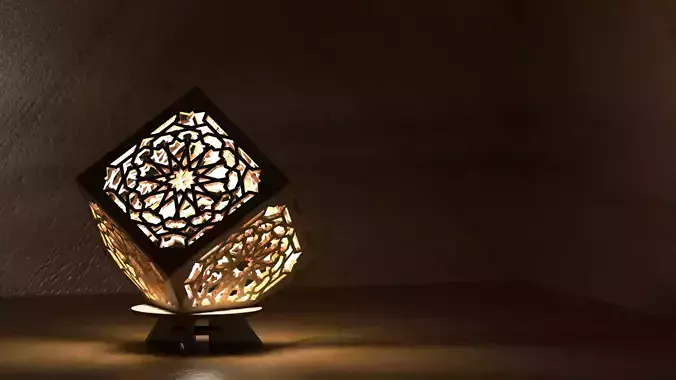 Wooden Arabesque Lantern Box